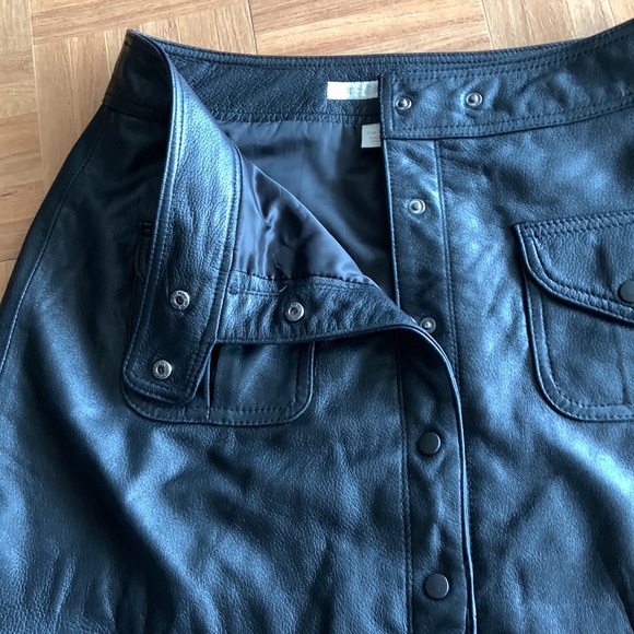 Boston Proper A Line Leather Skater Skirt - Picture 8 of 12